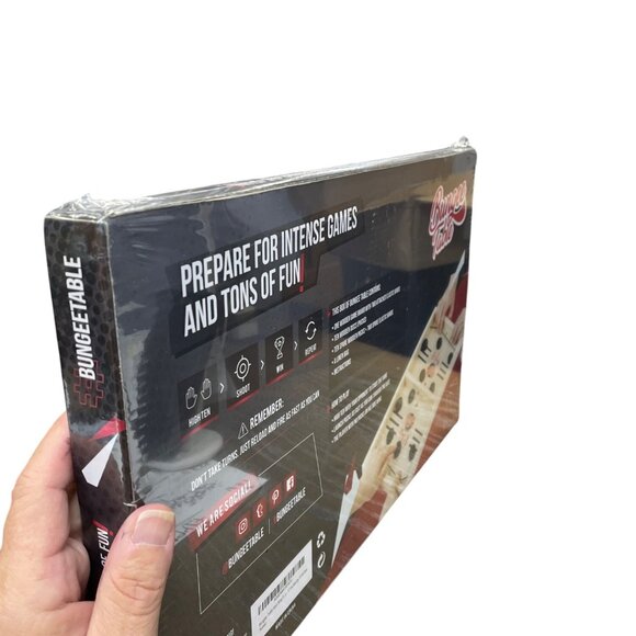 Bungee Table Wooden Fast-Paced Game Set With Elastic Bands Pucks SKU 9417 - Picture 9 of 10